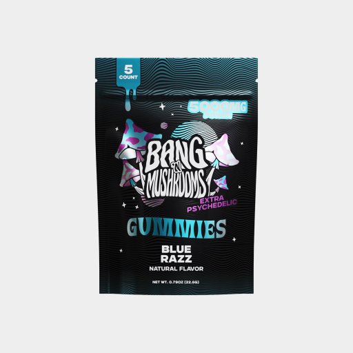 Bang'n Mushroom Gummies Blue Razz 5000MG Extra Psychedelic