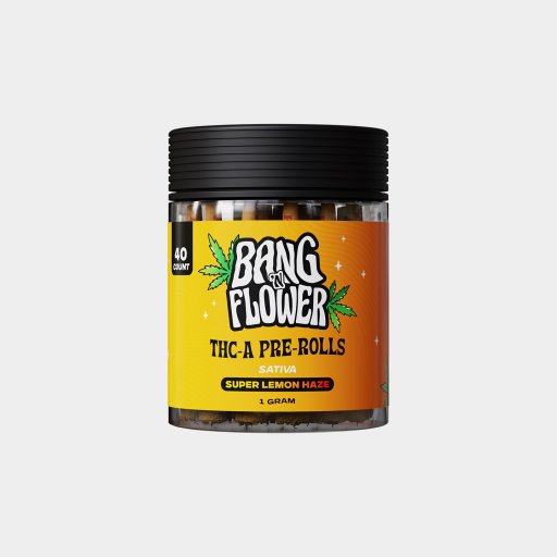 Bang'n Flower THC-A 1G Pre Roll Super Lemon Haze 40ct Jar *SAT*